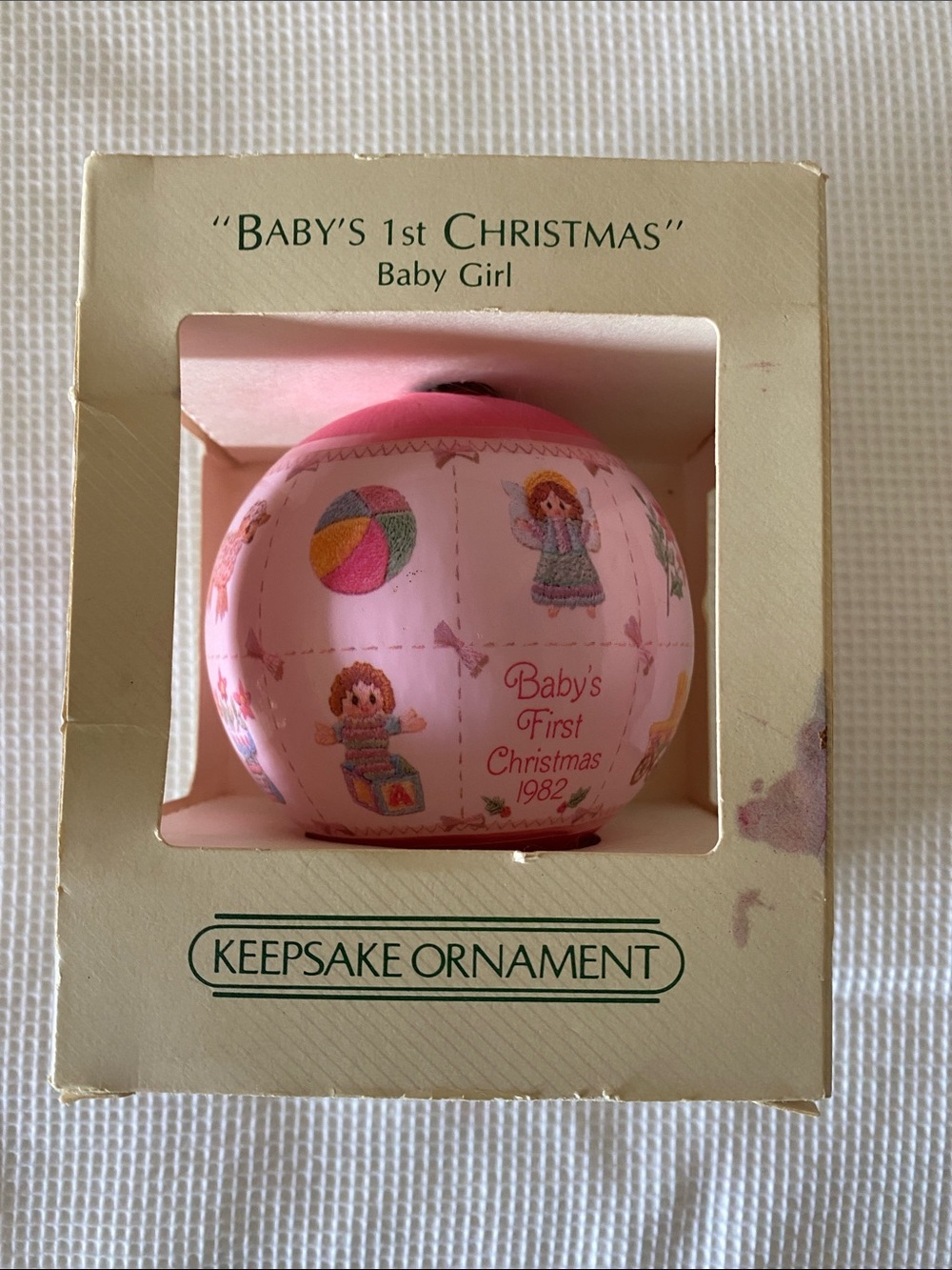 Hallmark 1982 Baby’s 1st Christmas Pink Keepsake Ornament OS - Picture 6 of 10